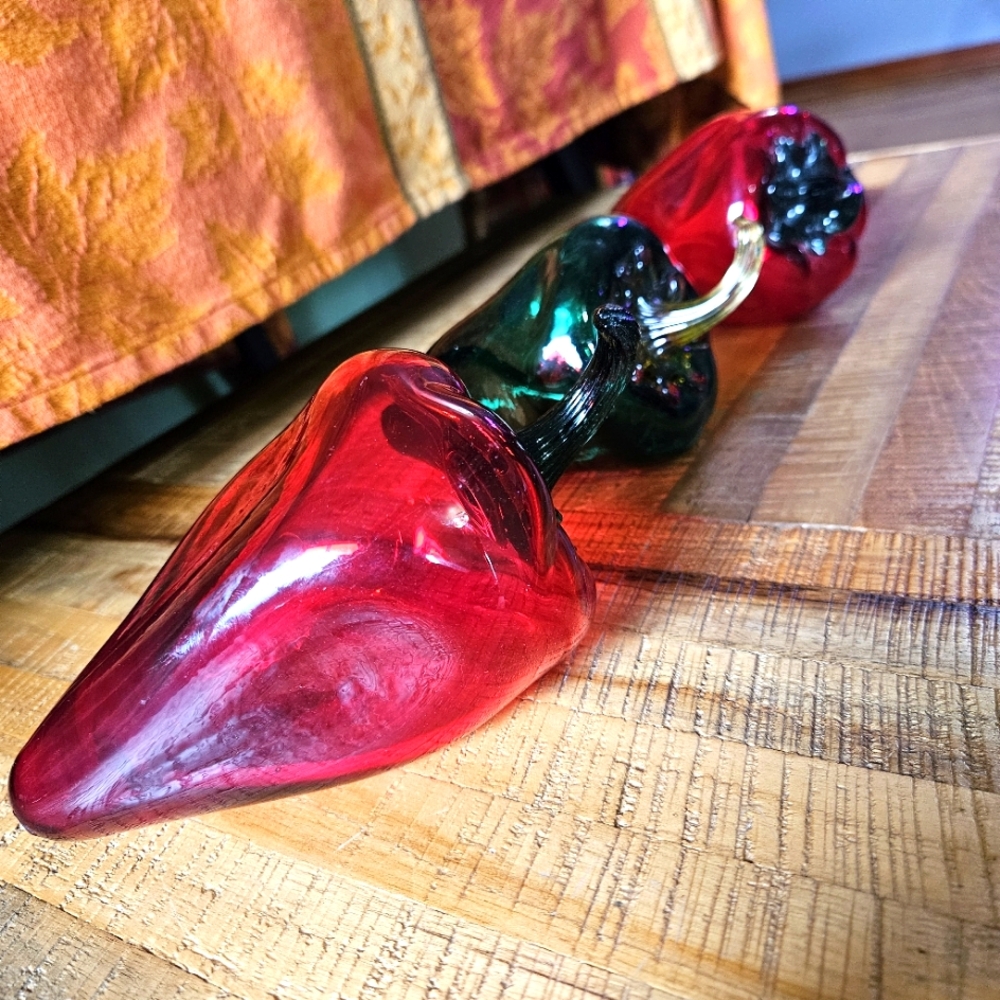 Glass peppers hand blown